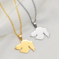 Anniyo Gujarat State of India Pendant Necklaces Jewelry Stainless Steel #351001