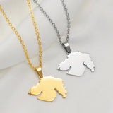 Anniyo Gujarat State of India Pendant Necklaces Jewelry Stainless Steel #351001