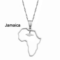 Anniyo Outline Africa Map Pendant Necklace Jewelry Ghana,Nigeria,Congo,Zimbabwe,Liberia,Kenya,Angola,Jamaica,Ethiopia @176921