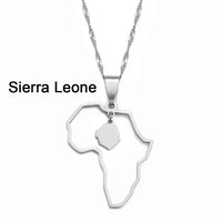 Anniyo Outline Africa Map Pendant Necklace Jewelry Ghana,Nigeria,Congo,Zimbabwe,Liberia,Kenya,Angola,Jamaica,Ethiopia @176921