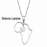 Anniyo Outline Africa Map Pendant Necklace Jewelry Ghana,Nigeria,Congo,Zimbabwe,Liberia,Kenya,Angola,Jamaica,Ethiopia @176921