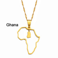 Anniyo Outline Africa Map Pendant Necklace Jewelry Ghana,Nigeria,Congo,Zimbabwe,Liberia,Kenya,Angola,Jamaica,Ethiopia @176921