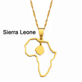 Anniyo Outline Africa Map Pendant Necklace Jewelry Ghana,Nigeria,Congo,Zimbabwe,Liberia,Kenya,Angola,Jamaica,Ethiopia @176921