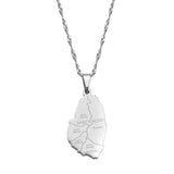 Anniyo ST. Vincent Map and City Name Pendant Necklaces Saint Vincent Maps Jewelry #248621