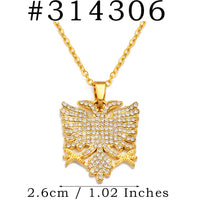 Anniyo Albania Eagle Pendant Necklaces Gold Plated and silver-plated Jewelry Ethnic for Women Men #314306