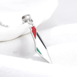 YILUOCD Stainless Steel Map of Syria Pendant Necklace Palestine and Syrian Drip Oil Map Necklace for Women Geography Jewelry