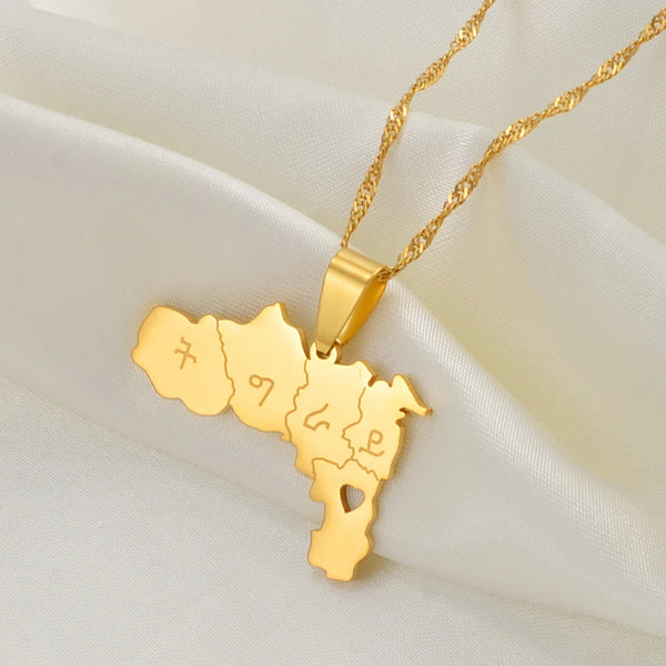 Anniyo Heart Ethiopia Tigray Region Pendant Necklaces Jewelry for Women Girls #237521