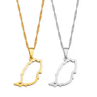 Anniyo Outline Grenada Island Map Pendant Necklaces Women Girls Silver Color/Gold Color Windward Islands Jewelry #264321
