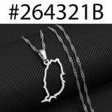 Anniyo Outline Grenada Island Map Pendant Necklaces Women Girls Silver Color/Gold Color Windward Islands Jewelry #264321