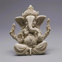 Handmade Sandstone Ganesha Buddha Elephant Statue Sculpture Figurine for Home Decoration  Living Room