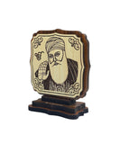 Wooden Car Stand Sikh Gurus Baba Deep Singh Ji Desktop Decor Display Khalsa ZZZ4