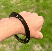 Sikh Sarbloh Kara Pure Iron Black Bangle 2% Wale Never Forget 84 Chakri Kada I21