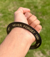 Sikh Sarbloh Kara Pure Iron Black Bangle 2% Wale Never Forget 84 Chakri Kada I21