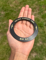 Sikh Sarbloh Kara Pure Iron Black Bangle 2% Wale Never Forget 84 Chakri Kada I21