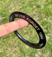 Sikh Sarbloh Kara Pure Iron Black Bangle 2% Wale Never Forget 84 Chakri Kada I21
