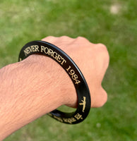 Sikh Sarbloh Kara Black Pure Iron Never Forget 84 Bhindranwale Khalsa Kada I24