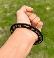 Sikh Sarbloh Kara Pure Iron Black Bangle Har Maidan Fateh Chakri Khalsa Kada I23