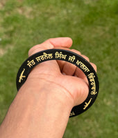Sikh Sarbloh Kara Black Pure Iron Never Forget 84 Bhindranwale Khalsa Kada I24