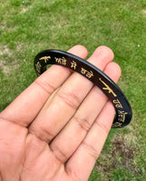 Sikh Sarbloh Kara Pure Iron Black Bangle Har Maidan Fateh Chakri Khalsa Kada I23
