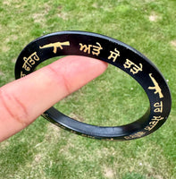 Sikh Sarbloh Kara Pure Iron Black Bangle Har Maidan Fateh Chakri Khalsa Kada I23