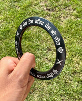Sikh Sarbloh Kara Black Pure Iron Deg Tegh Fateh Panth Ki Jeet Khalsa Kada I25R