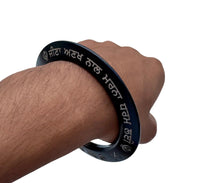 Sikh Sarbloh Kara Black Pure Iron Deg Tegh Fateh Panth Ki Jeet Khalsa Kada I25R