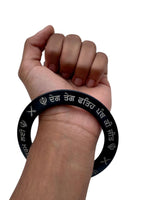 Sikh Sarbloh Kara Black Pure Iron Deg Tegh Fateh Panth Ki Jeet Khalsa Kada I25R