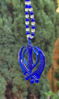 Sikh Khanda Hanger for Car Rear Mirror Blue Pendant Punjabi Kaur Singh Mala RRQ Acrylic Matching beads Evil Eye Protection Nazar Shield