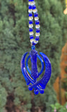 Sikh Khanda Hanger for Car Rear Mirror Blue Pendant Punjabi Kaur Singh Mala RRQ Acrylic Matching beads Evil Eye Protection Nazar Shield
