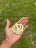Sikh Khanda Hanger Car Rear Mirror Punjabi Golden Pendant Singh Kaur Khalsa ZZZ9