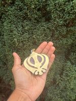 Sikh Khanda Hanger Car Rear Mirror Punjabi Golden Pendant Singh Kaur Khalsa ZZZ9