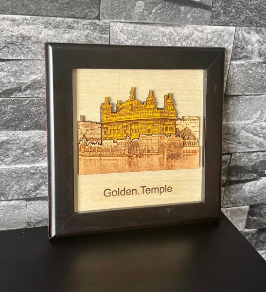 Sikh Photo Frame Golden Temple Sri Harmandir Sahib Wooden Wall Home Decor ZZZ10 Wood carved Darbar Saab Amritsar Swaran Mandir Sikhism New