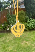 Sikh Khanda Hanger Car Rear Mirror Punjabi Golden Pendant Singh Kaur Khalsa ZZZ9