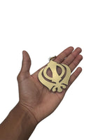 Sikh Khanda Hanger Car Rear Mirror Punjabi Golden Pendant Singh Kaur Khalsa ZZZ9