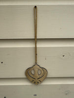 Sikh Khanda Hanger Car Rear Mirror Punjabi Golden Pendant Singh Kaur Khalsa ZZZ9