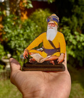 Wooden Car Stand Baba Deep Singh Ji Desktop Home Decor Display Sikh Khalsa ZZZ14