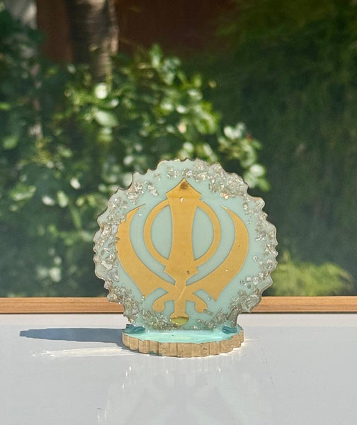 Sikh Khanda Stand Desktop Car Home Decor Singh Kaur Khalsa Punjabi Display ZZZ12