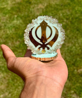 Sikh Khanda Stand Desktop Car Home Decor Singh Kaur Khalsa Punjabi Display ZZZ12