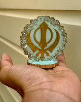 Sikh Khanda Stand Desktop Car Home Decor Singh Kaur Khalsa Punjabi Display ZZZ12