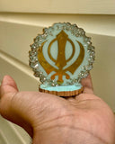 Sikh Khanda Stand Desktop Car Home Decor Singh Kaur Khalsa Punjabi Display ZZZ12