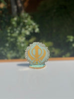 Sikh Khanda Stand Desktop Car Home Decor Singh Kaur Khalsa Punjabi Display ZZZ12