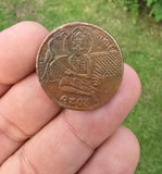 Sikh Guru Nanak Ji Antique Sat Kartar Token Coin Khalsa Nanakshahi Rare GGR4 Vintage Old Historical coinage Baba Nanak Guru Gobind Singh