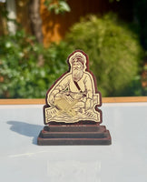 Sikh Desktop Stand Baba Deep Singh Shaheed Ji Wood Carved Photo Portrait ZZZ15