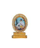Sikh Dashboard Stand Gold Plated Gems Sikh Gurus Baba Deep Singh Ji Car Display UU4R