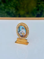 Sikh Dashboard Stand Gold Plated Gems Sikh Gurus Baba Deep Singh Ji Car Display UU4R