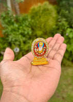 Sikh Dashboard Stand Gold Plated Gems Sikh Gurus Baba Deep Singh Ji Car Display UU4R