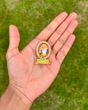 Sikh Dashboard Stand Gold Plated Gems Sikh Gurus Baba Deep Singh Ji Car Display UU4R