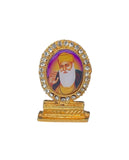 Sikh Dashboard Stand Gold Plated Gems Sikh Gurus Baba Deep Singh Ji Car Display UU4R