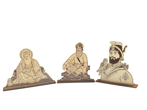 Sikh Wooden Stand Baba Deep Singh Ji Sikh Gurus Home Decor Display Khalsa UU6