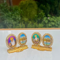 Sikh Dashboard Stand Golden Gems Baba Nanak Ji Harmandir Sahib 2in1 Dual Display Darbar Sahib Amritsar Baba Nanak Ten Gurus Car Stand Luck